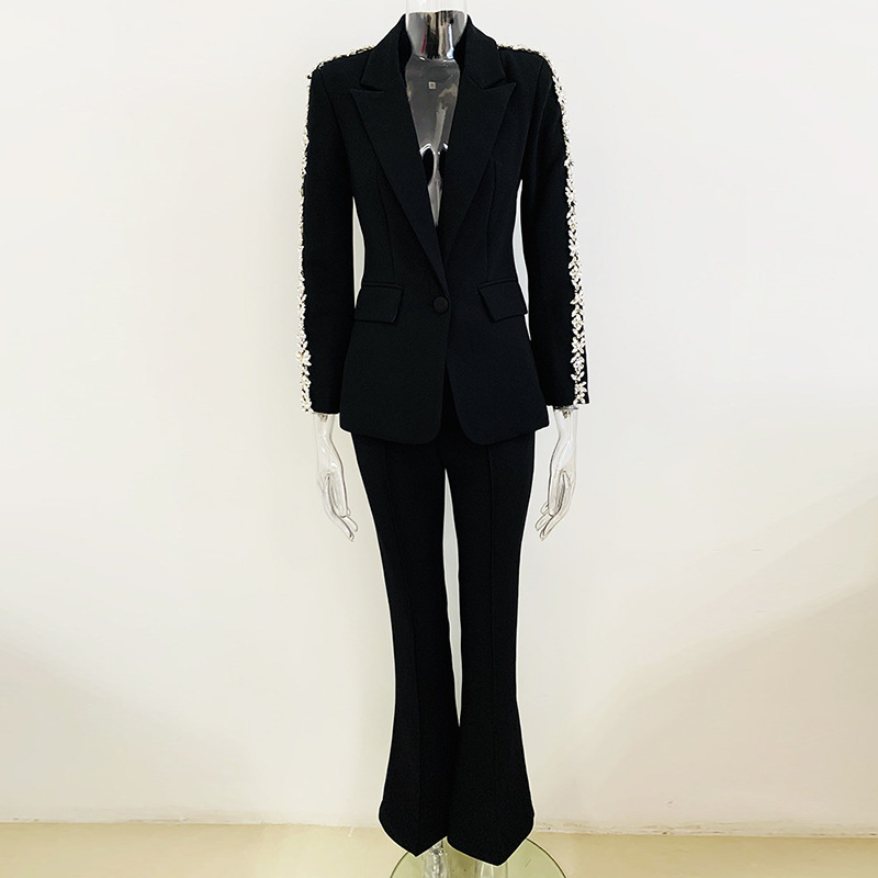 Women'S Fashion Blazer - アリンジェントル レディース パンツスーツ 2ピースセット 長袖ブレザー レギュラーフィットスーツ