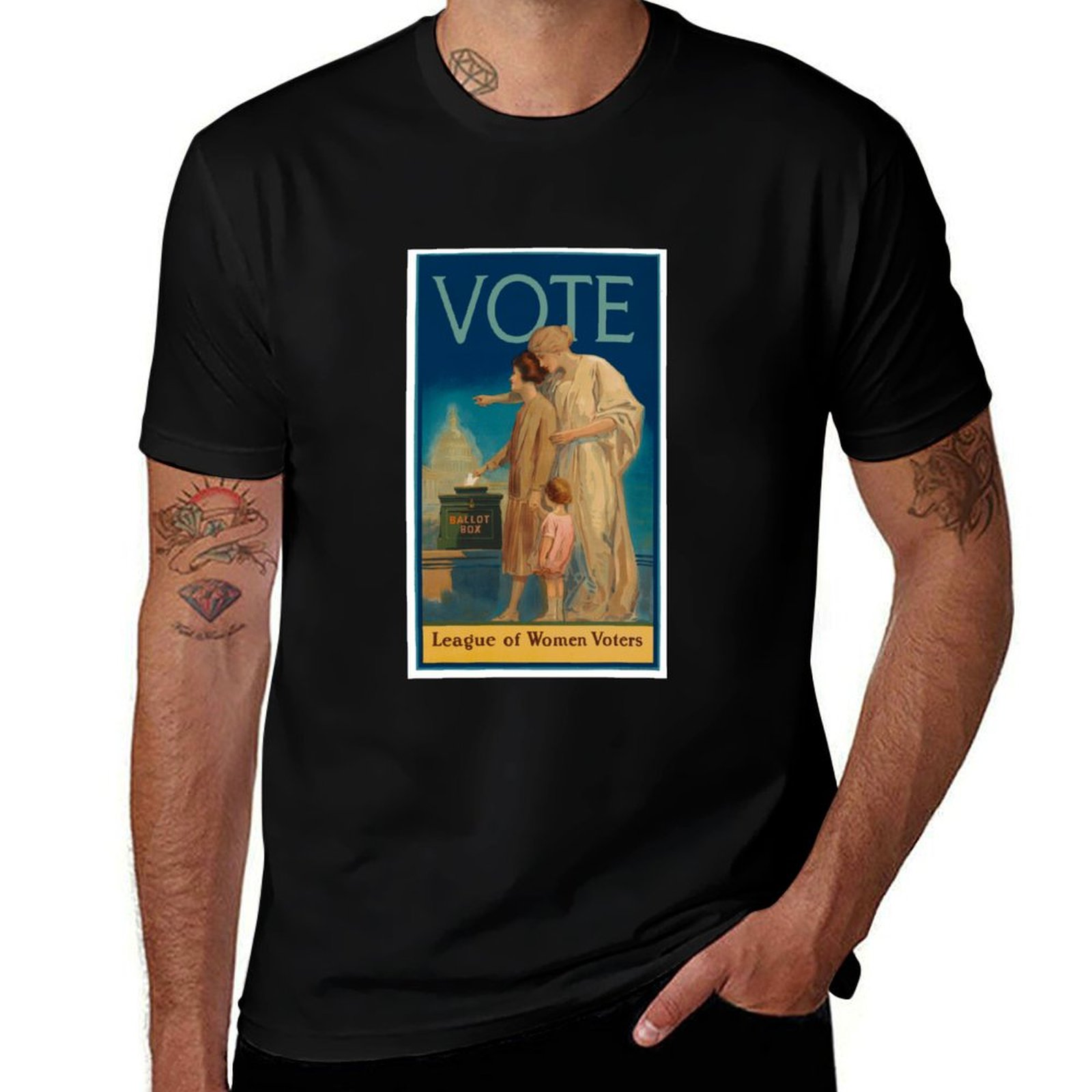 Women'S Fashion In 1920 - ヴィンテージ (1920年頃) 女性選挙者同盟ポスター - VOTE Tシャツ