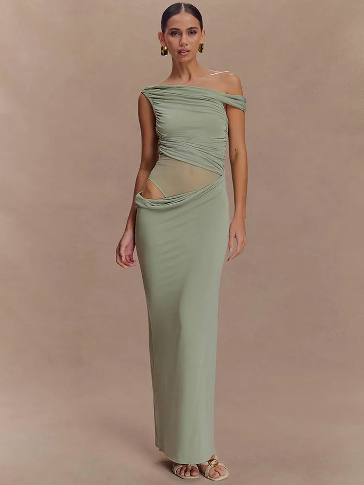 Women'S Fashion In 1920 - ワンショルダースリムセクシーマキシドレス レディース 夏 ファッション バックレス ノースリーブ
