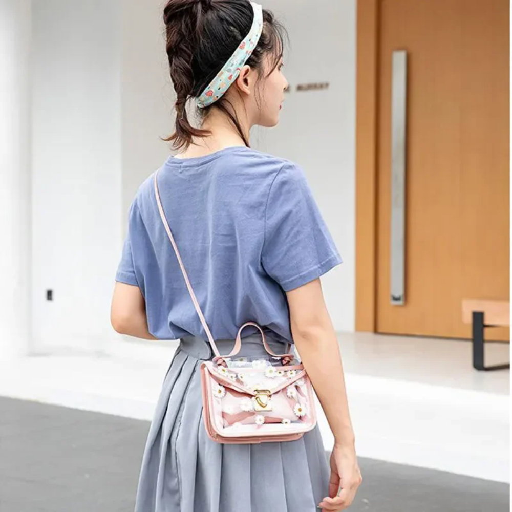 Women'S Fashion Business Casual - レディース斜め掛けショルダーバッグかわいいプリント小さなスクエアバッグ人気のファッション透明クロスボディバッグ