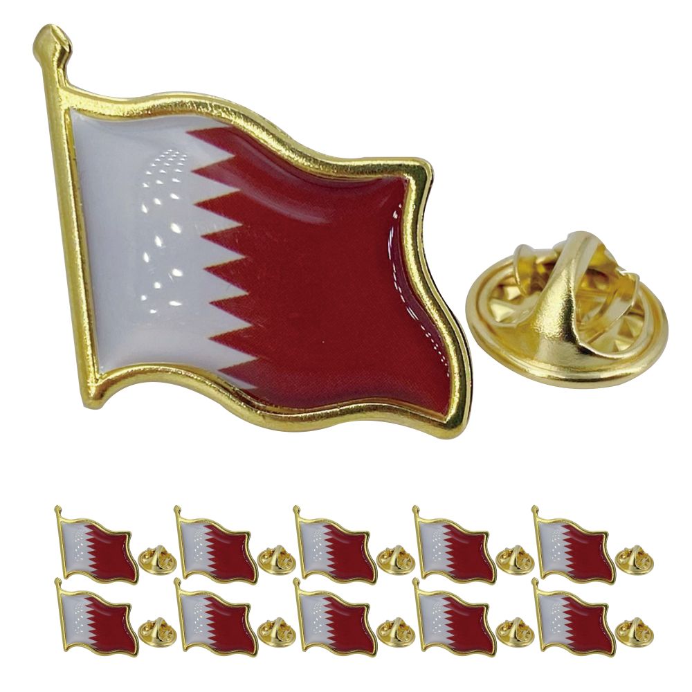 Women Fashion Qatar - カタール国旗ラペルピン - エナメルメタル製国旗バッジ | 世界旅行のお土産ギフト 男性＆女性向け