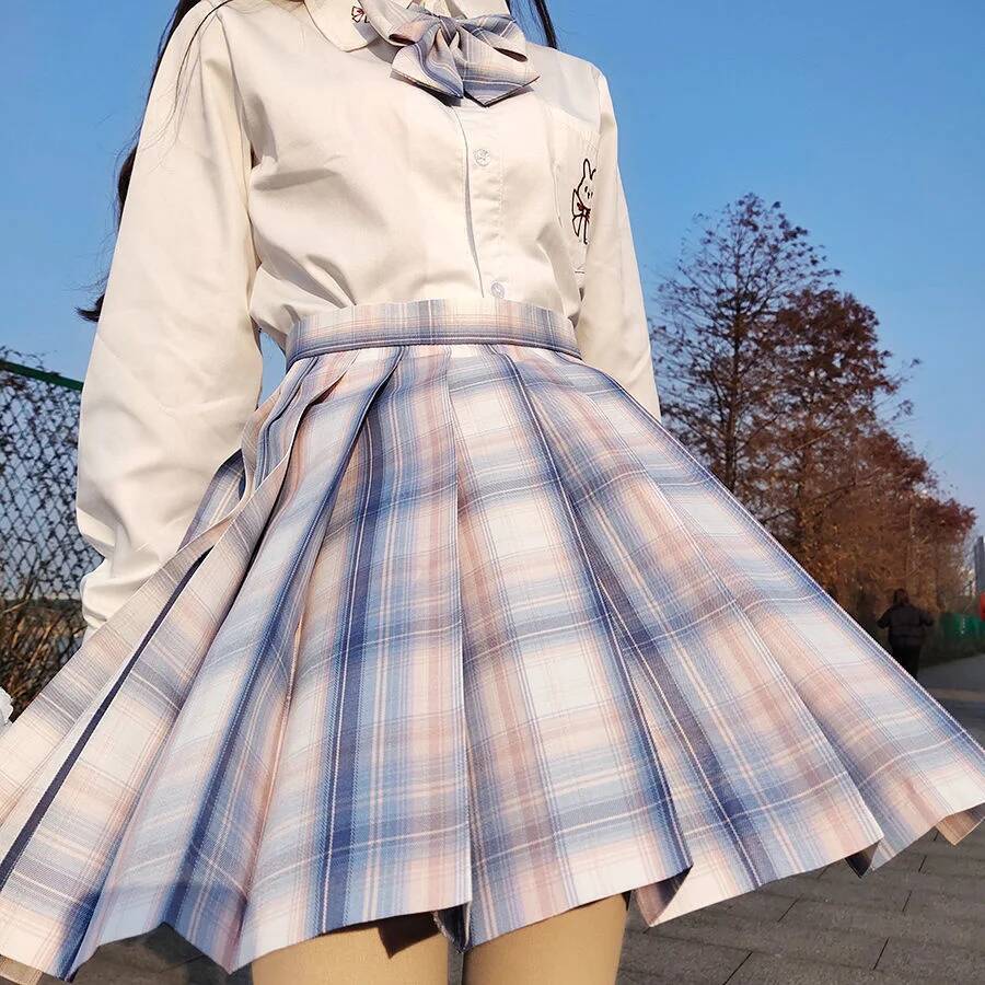 Pleated Skirt Women - 女性 JK ミニスカート日本ハイウエスト学生制服夏ゴシックプリーツ A ラインミニチェック柄原宿プレッピースカート