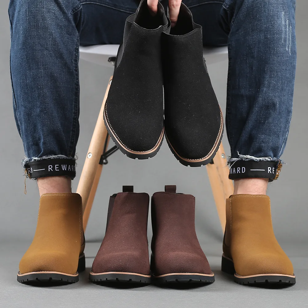 Women'S Fashion Business Casual - メンズアンクルブーツ、ブリティッシュスタイル、スエードレザーブーツ、ファッションチェルシーブーツ、メンズビジネスドレスブーツ、ハイカットカジュアルブーツ