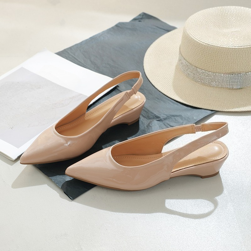 Women'S Fashion Business Casual - ファッショナブルなポインテッドトゥバックサンダル、エレガントな夏用ハイヒール、レディースビジネスカジュアルチャンキーヒールフラットシューズ サイズ35～41