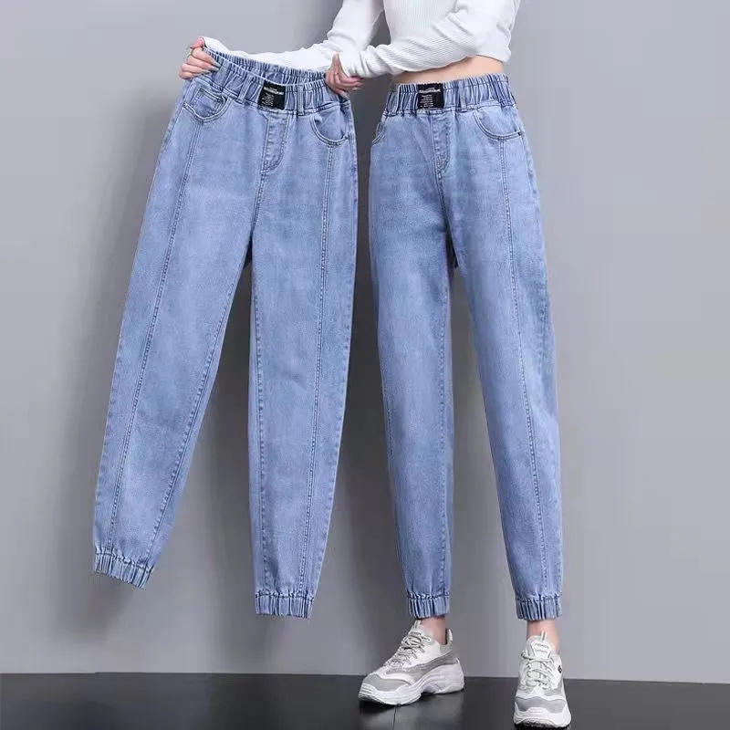 レディースジーンズ 春秋 ストレッチウエスト デニムパンツ  - Mom Jeans Women のレビューと価格