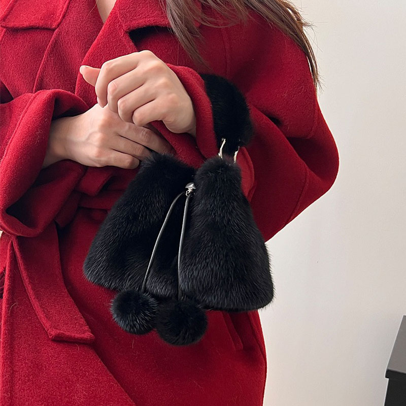 Y2K リアルミンクファーハンドバッグ女性のファッションデザ - Women'S Real Y2K Fashion のレビューと価格