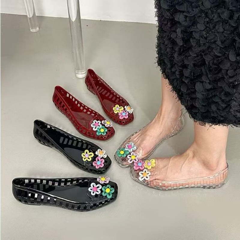 中空かわいいドーパミンシューズシックな手作りフラワーゼリーシ - Women'S Fashion Day のレビューと価格