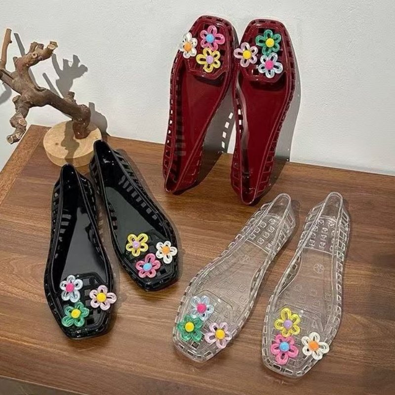 中空かわいいドーパミンシューズシックな手作りフラワーゼリーシ - Women'S Fashion Day のレビューと価格