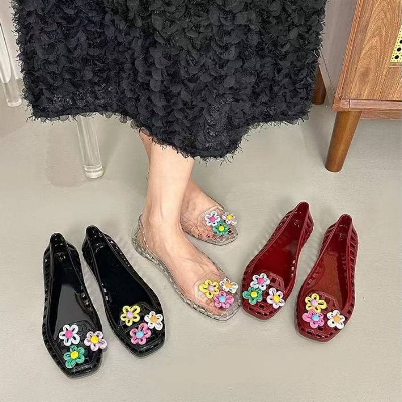中空かわいいドーパミンシューズシックな手作りフラワーゼリーシ - Women'S Fashion Day のレビューと価格