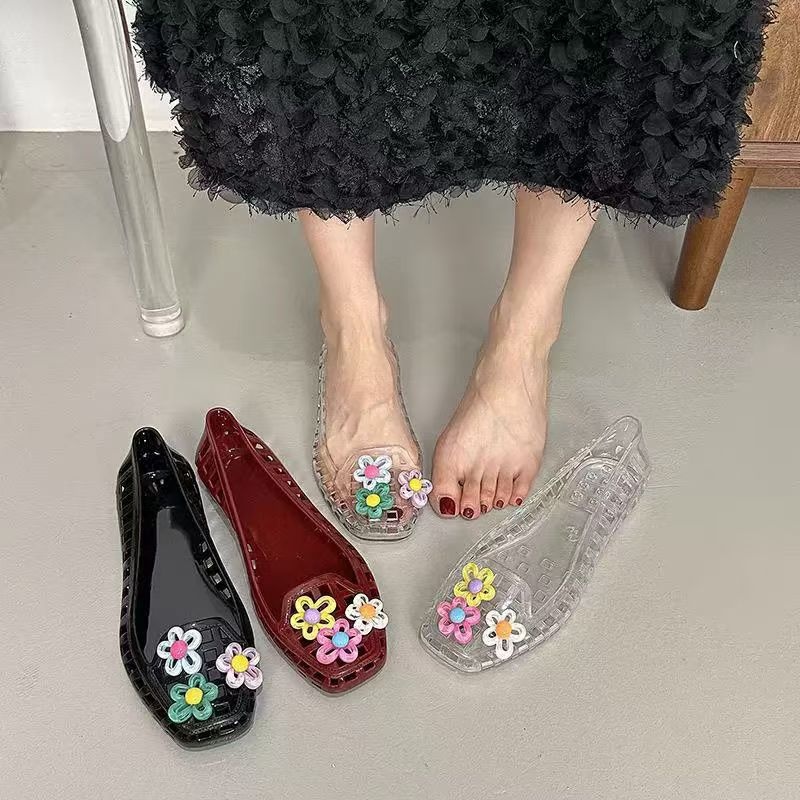 中空かわいいドーパミンシューズシックな手作りフラワーゼリーシ - Women'S Fashion Day のレビューと価格
