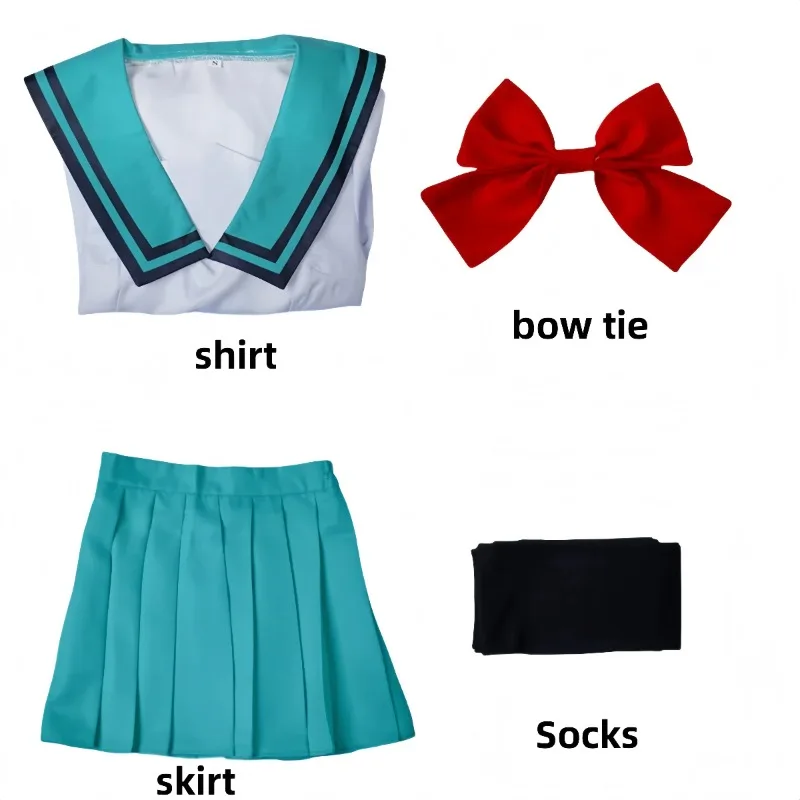 アニメ風日本のセーラー服コスプレ衣装セット長袖トップスプリー - Pleated Skirt Women のレビューと価格