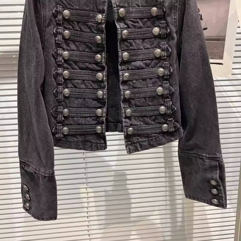 2026年秋新作 メタルバックルデザイン ショルダーストラッ - Women'S Fashion Denim Jacket のレビューと価格