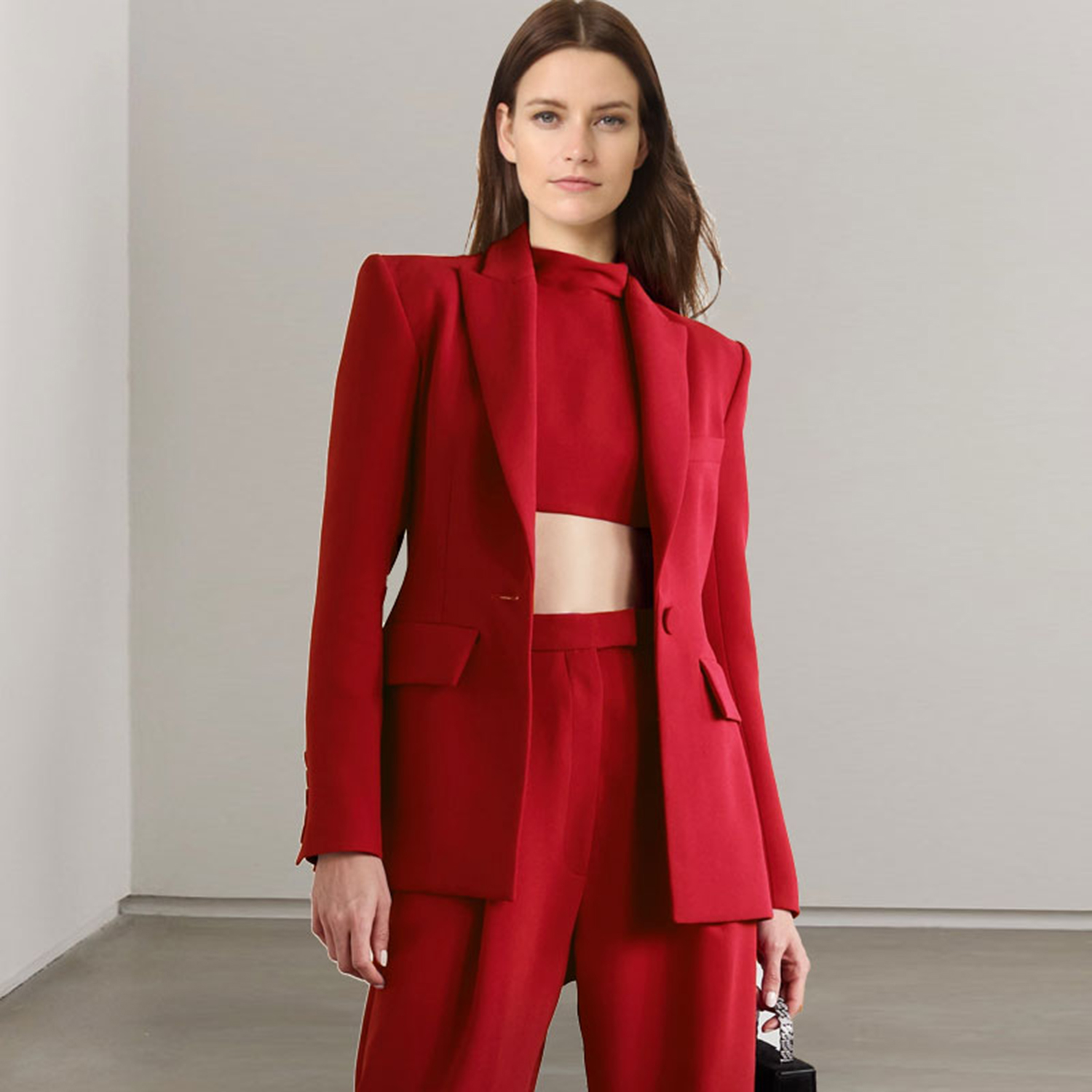 アリンジェントレッド ラペル レディース ツーピースセット  - Women'S Fashion Blazer のレビューと価格