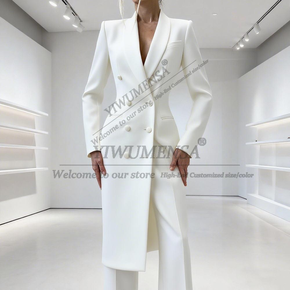 エレガントなレディーススーツ、ツーピース、ダブルブレスト、ピ - Women'S Fashion Blazer のレビューと価格