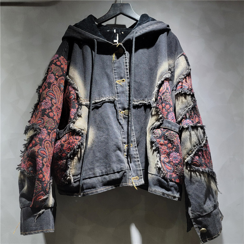 WTHT ファッション レディース ウォッシュ パッチワーク - Women'S Fashion Denim Jacket のレビューと価格
