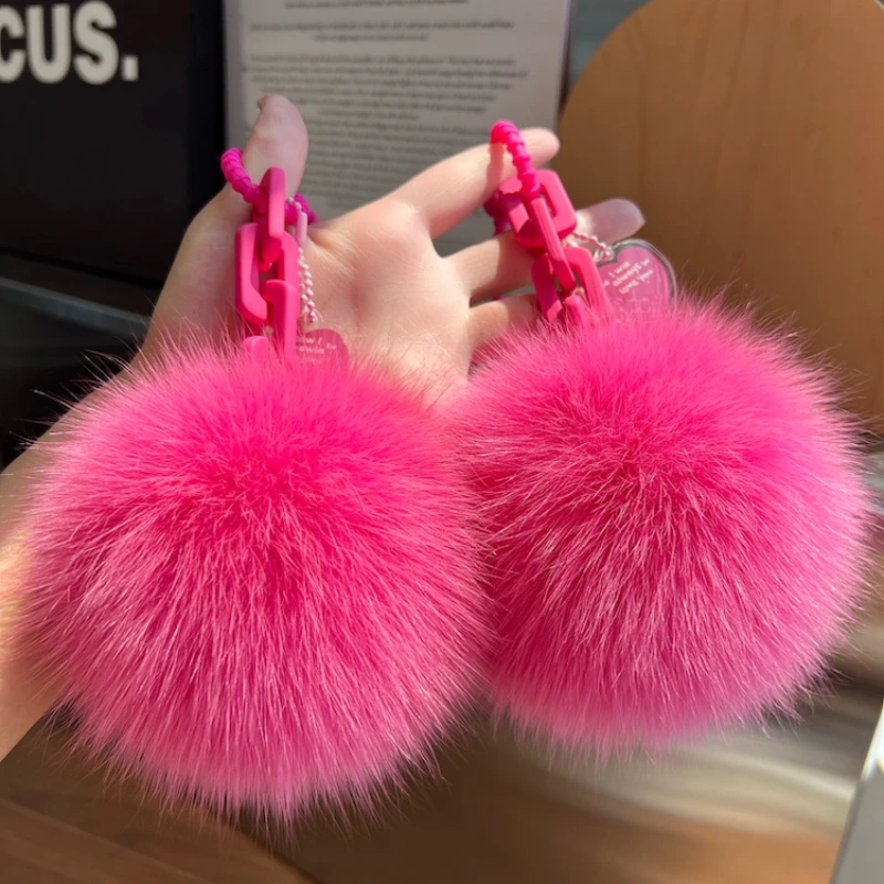 女性のためのキツネの毛皮のキーホルダー,ぬいぐるみ,ハンドバ - Women'S Real Y2K Fashion のレビューと価格