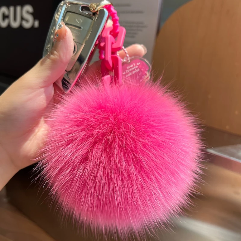 女性のためのキツネの毛皮のキーホルダー,ぬいぐるみ,ハンドバ - Women'S Real Y2K Fashion のレビューと価格