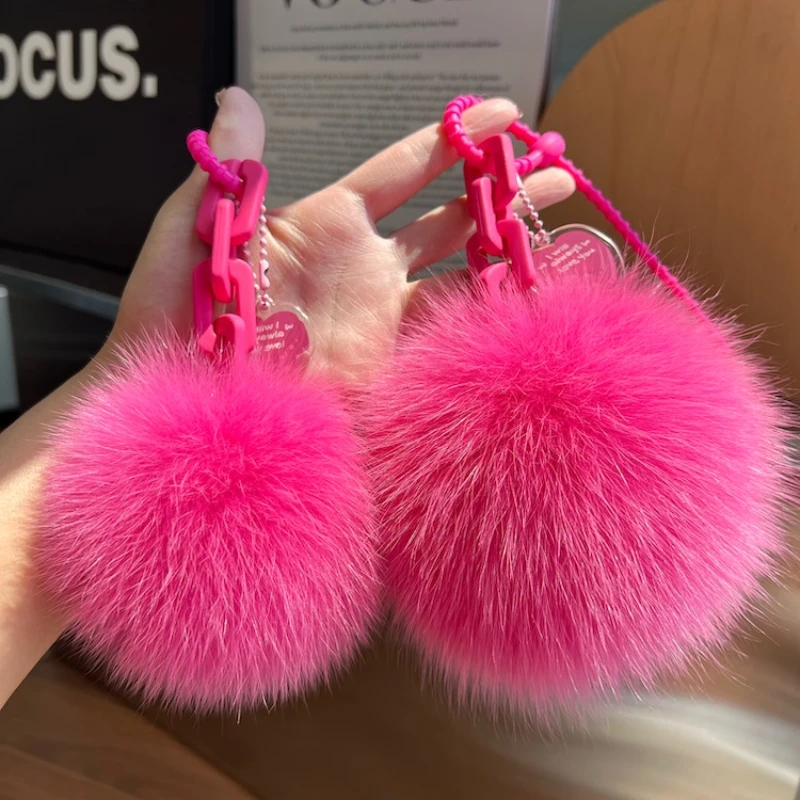 女性のためのキツネの毛皮のキーホルダー,ぬいぐるみ,ハンドバ - Women'S Real Y2K Fashion のレビューと価格