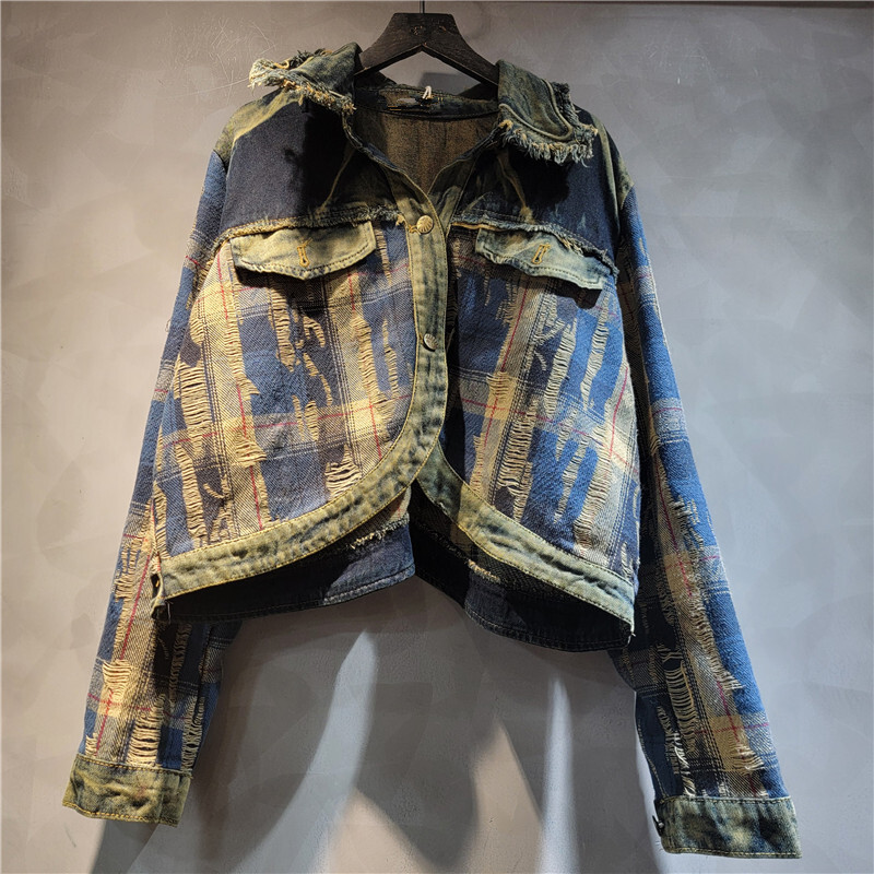 WTHT ファッション女性の不規則なパッチワークラペルデニム - Women'S Fashion Denim Jacket のレビューと価格