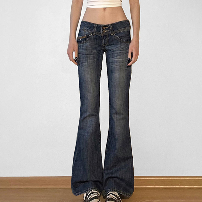 GG ヴィンテージ y2k フレア ジーンズ レトロ ボタン - Mom Jeans Women のレビューと価格