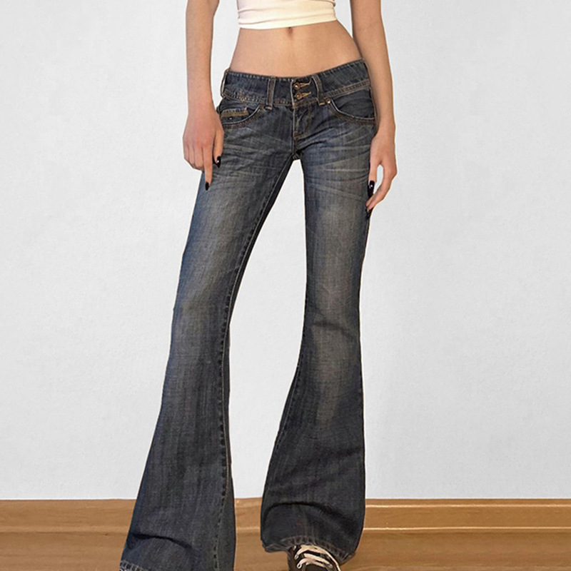 GG ヴィンテージ y2k フレア ジーンズ レトロ ボタン - Mom Jeans Women のレビューと価格