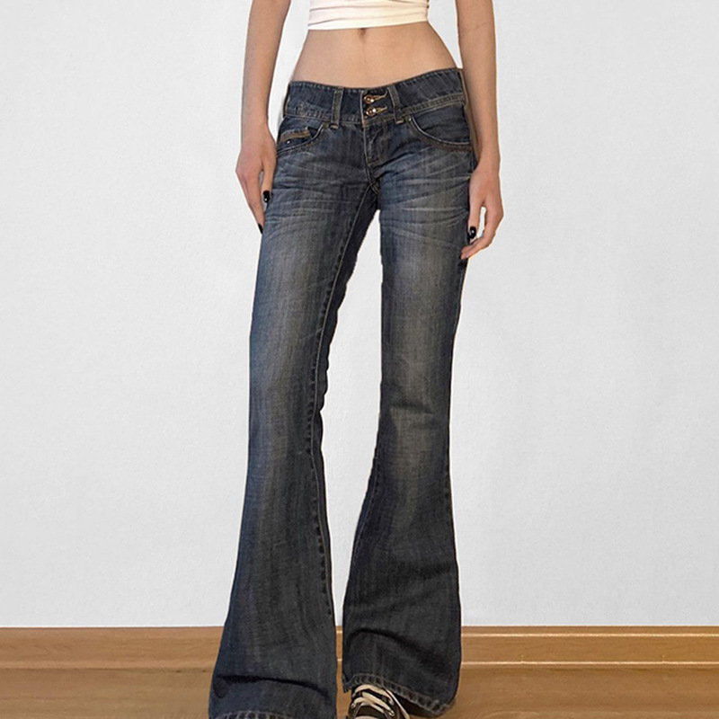 GG ヴィンテージ y2k フレア ジーンズ レトロ ボタン - Mom Jeans Women のレビューと価格