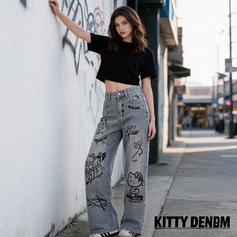 キュートなケイオキティラインストーングラフィティストリートY - Xxl Women Fashion のレビューと価格