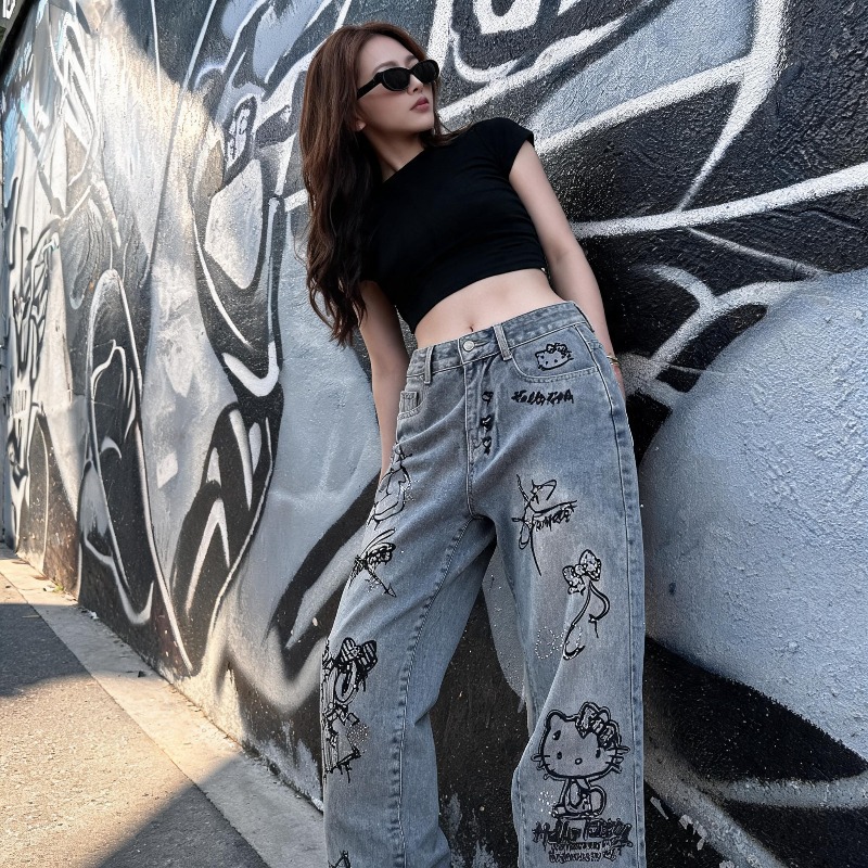 キュートなケイオキティラインストーングラフィティストリートY - Xxl Women Fashion のレビューと価格