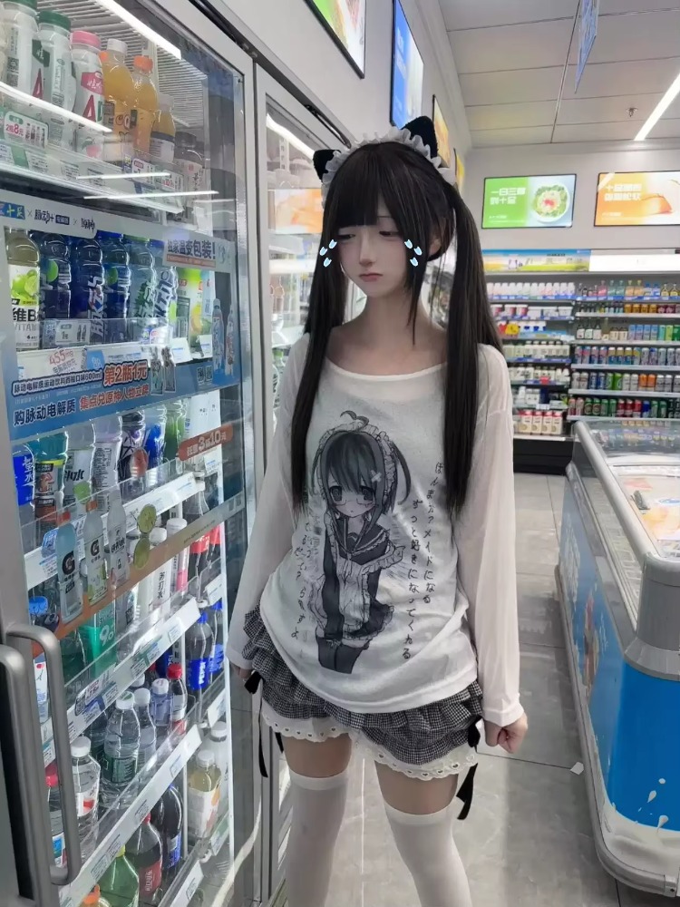 原宿グラフィック Tシャツアニメガールプリント Tシャツ Y - Women'S Fashion From The 90S のレビューと価格