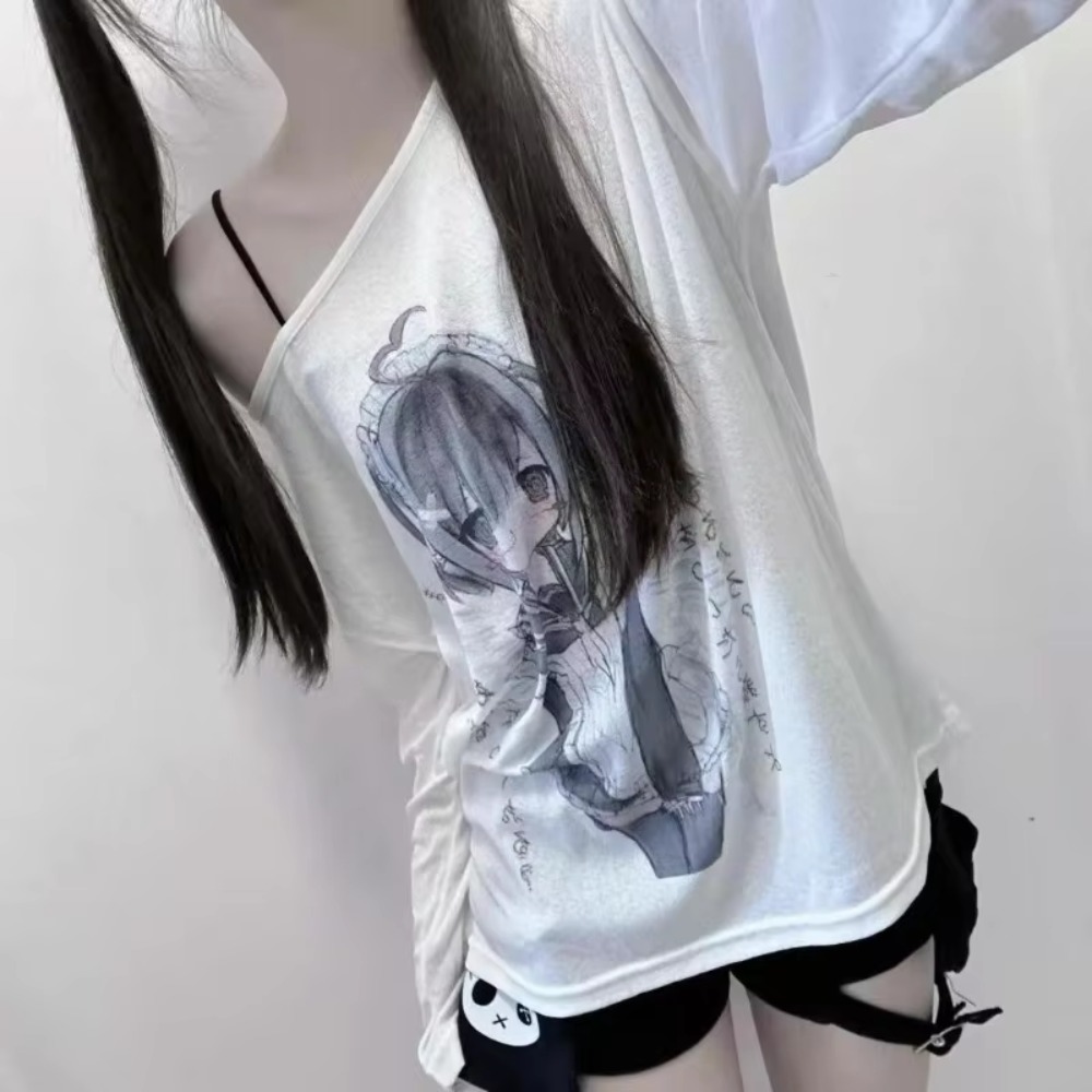 原宿グラフィック Tシャツアニメガールプリント Tシャツ Y - Women'S Fashion From The 90S のレビューと価格