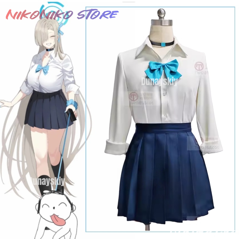 ゲームブルーアーカイブコスプレ一ノ瀬アスナ衣装衣装白シャツネ - Pleated Skirt Women のレビューと価格