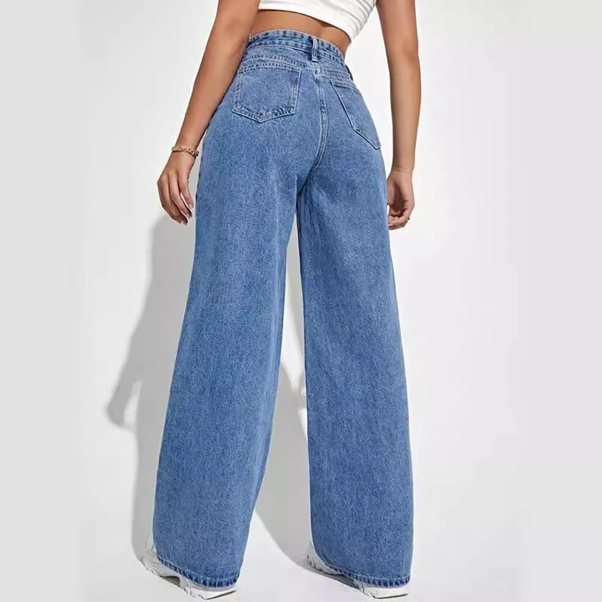 ファッションレトロブルージーンズ女性 y2k ハイストリート - Mom Jeans Women のレビューと価格