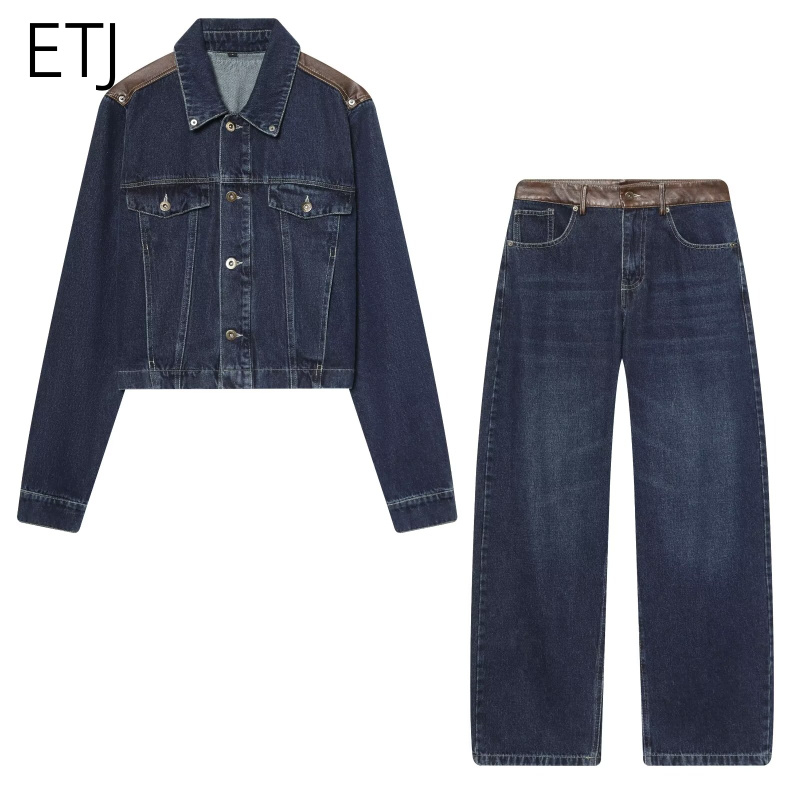 ETJ レディースデニムジャケット＆ジーンズセット クロップ - Women'S Fashion Denim Jacket のレビューと価格