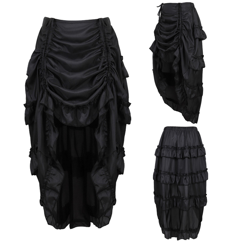 スチームパンク女性用スカート ゴシック風イレギュラーシャーリ - Pleated Skirt Women のレビューと価格