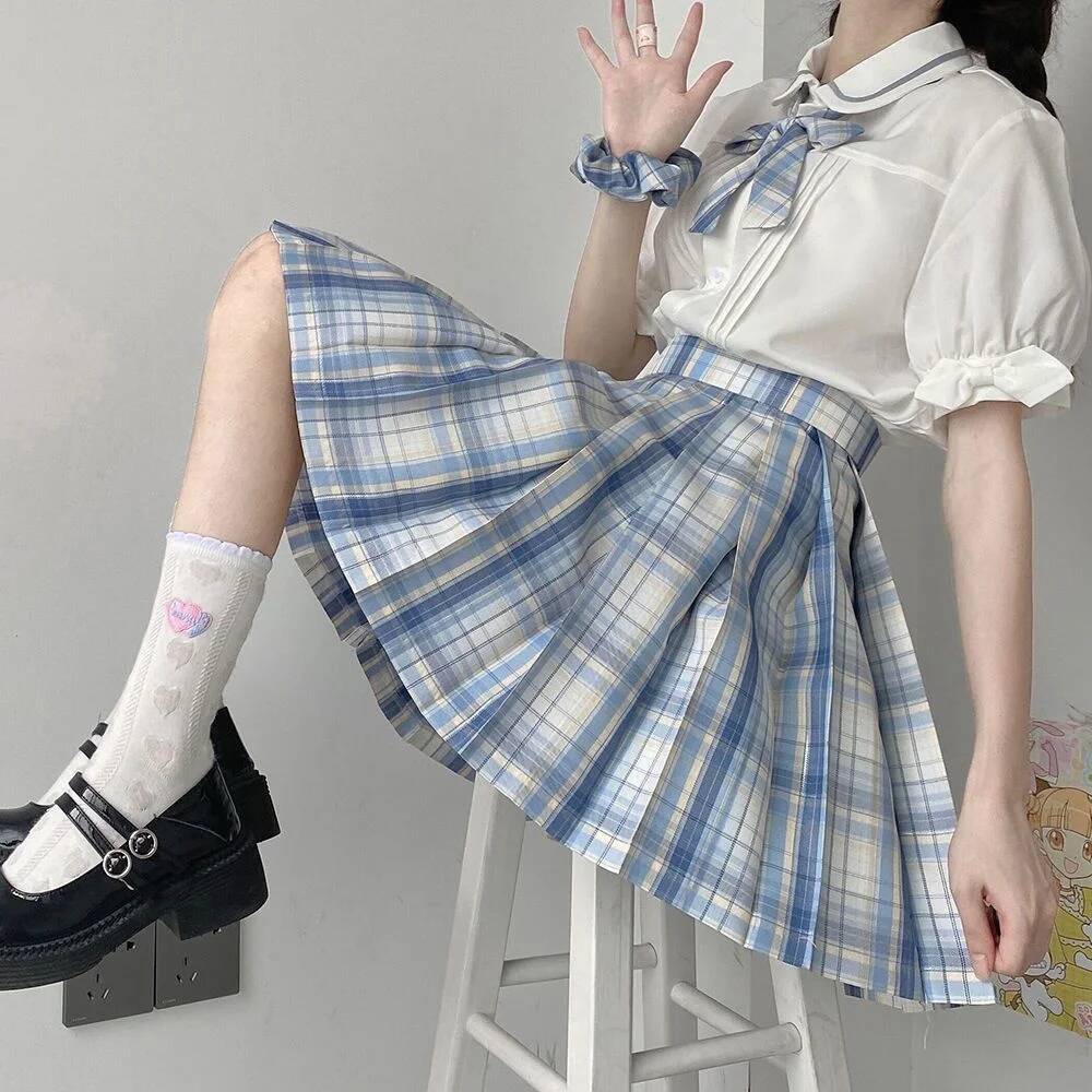 女性 JK ミニスカート日本ハイウエスト学生制服夏ゴシックプ - Pleated Skirt Women のレビューと価格