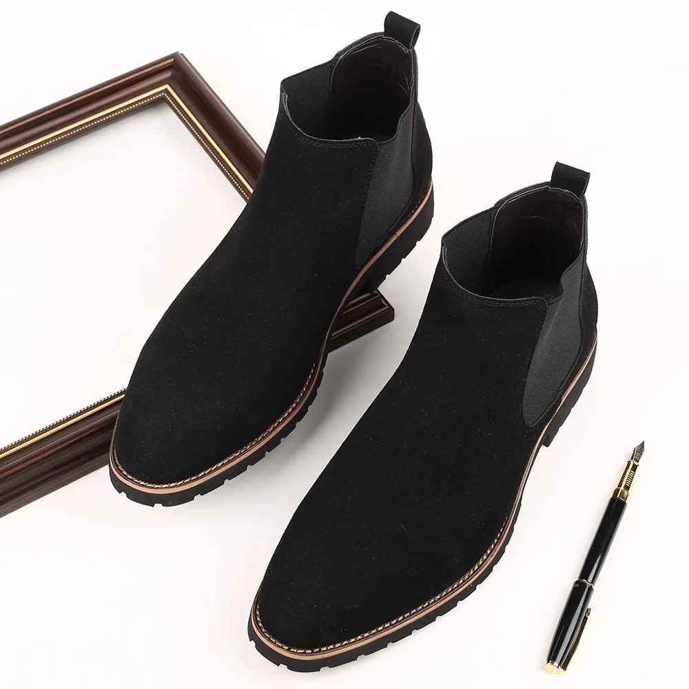 メンズアンクルブーツ、ブリティッシュスタイル、スエードレザー - Women'S Fashion Business Casual のレビューと価格