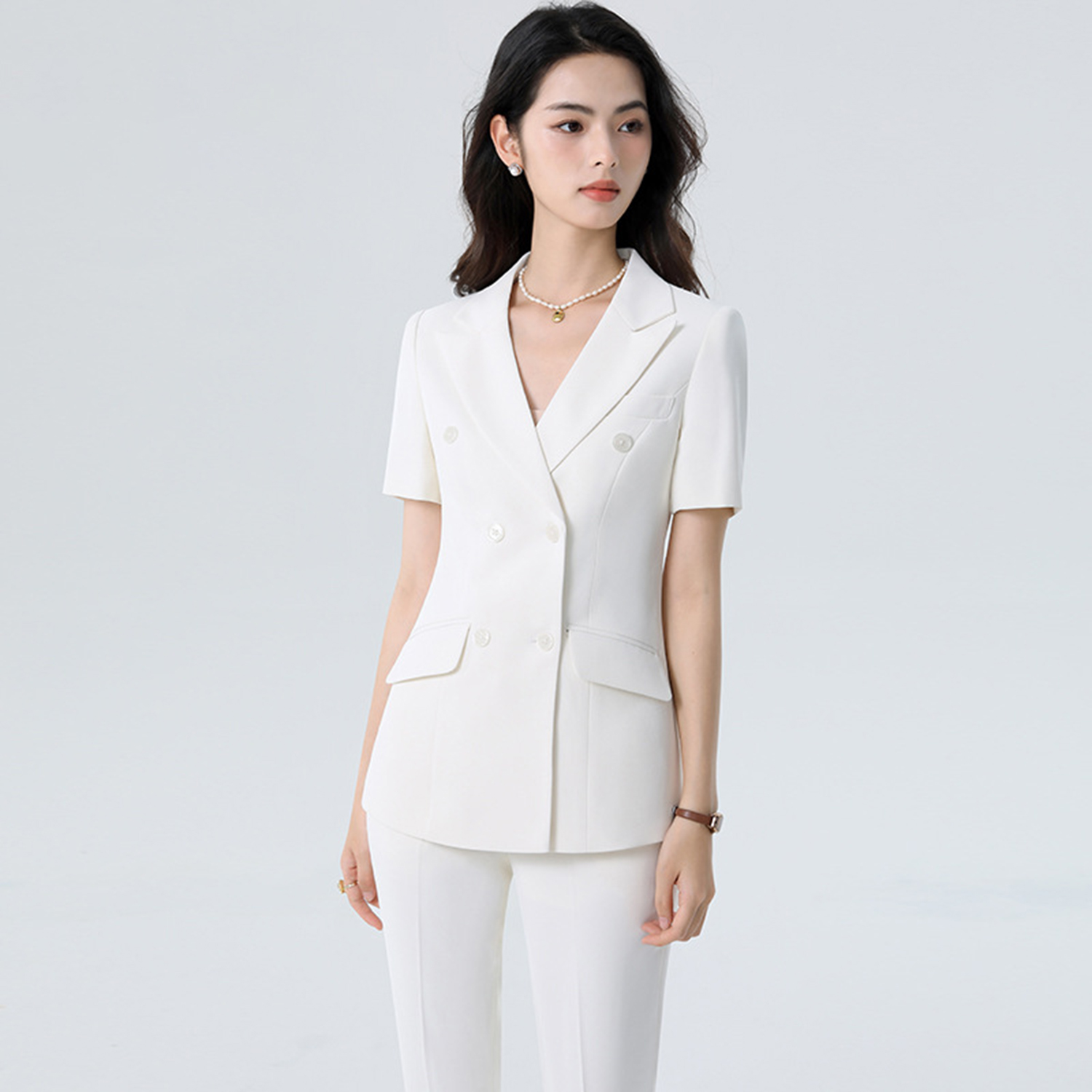 オリンジントル ホワイト レディーススーツ スリムフィット  - Women'S Fashion Blazer のレビューと価格