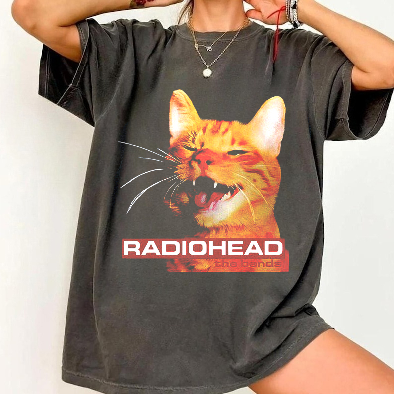 Radiohead ザ・ベンド・キャットグラフィックプリント - Women'S Fashion From The 90S のレビューと価格