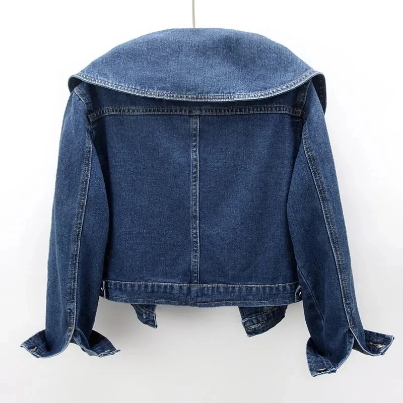 女性用長袖デニムジャケット,カジュアルなショートコート,アウ - Women'S Fashion Denim Jacket のレビューと価格