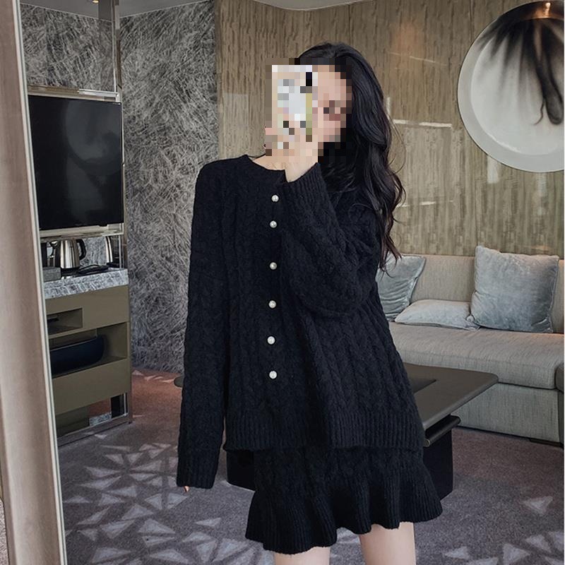 プレミアム韓国冬スタイルセット 厚手のニットセット 快適なオ - Pleated Skirt Women のレビューと価格