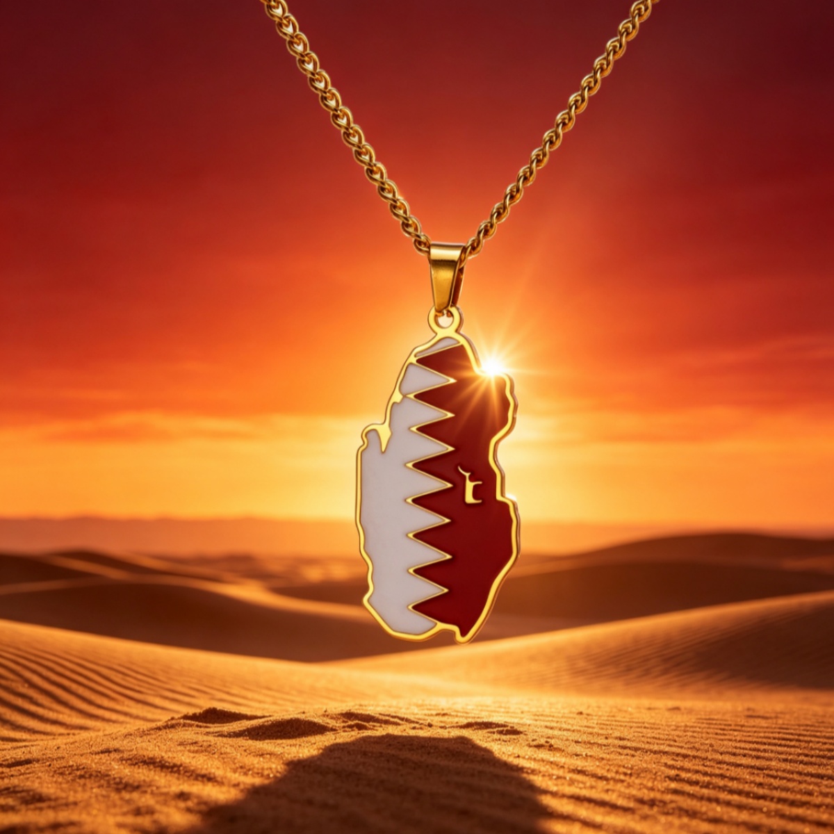 ドリップオイルカタールマップネックレス 女性男性用 ステンレ - Women Fashion Qatar のレビューと価格