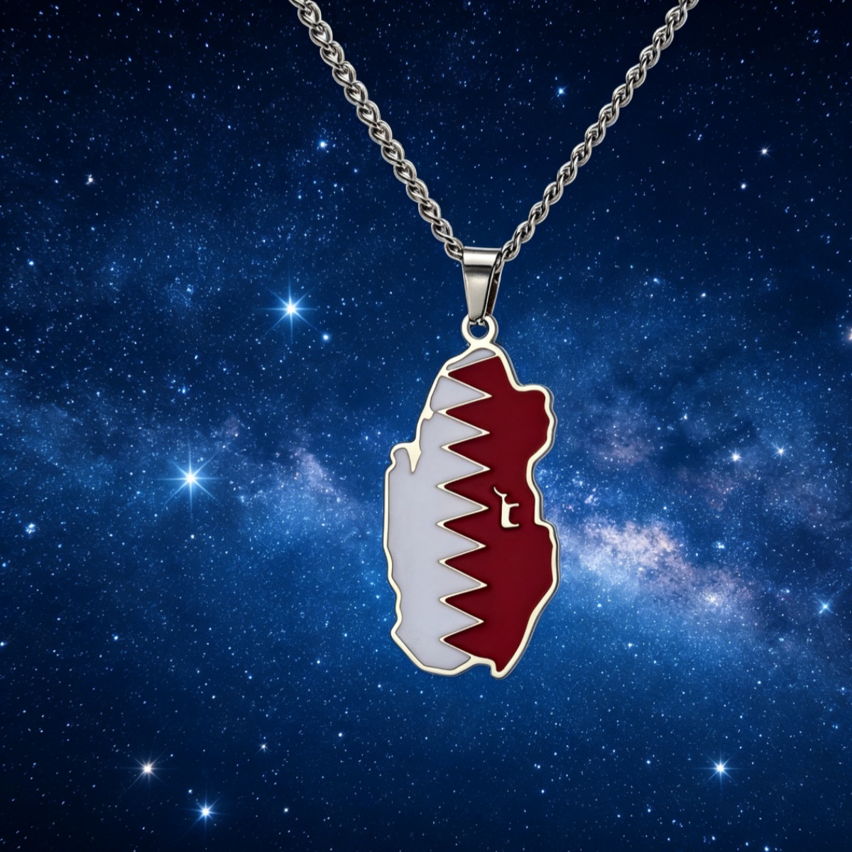 ドリップオイルカタールマップネックレス 女性男性用 ステンレ - Women Fashion Qatar のレビューと価格